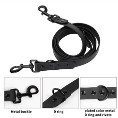 Ultra-Comfort Waterproof Soft PVC Dog Collar Dog Leash Bil Ganċ tal-metall