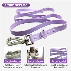Disinn Sempliċi Kulur Solidu Nylon Dog Collar Leash Set